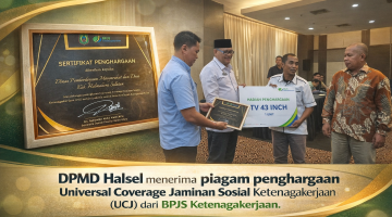DPMD Halsel Raih Penghargaan UCJ BPJS Ketenagakerjaan, Bukti Komitmen Lindungi Pekerja Rentan Desa